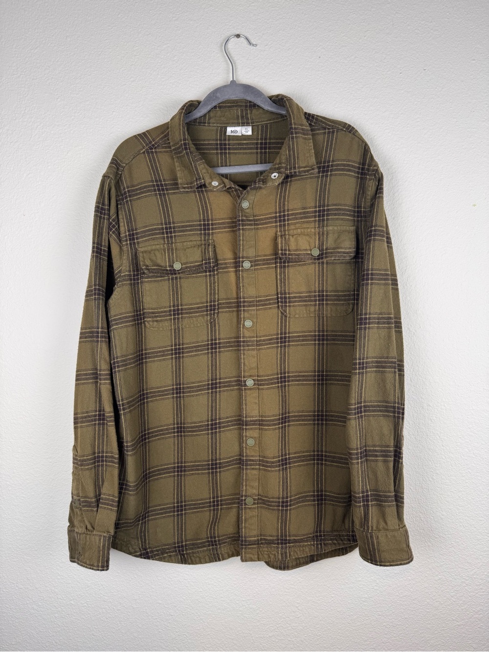 Olive Plaid Button-Down Shirt